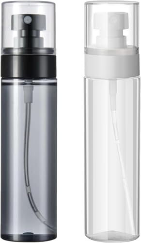 Aurdox Spray Bottles with Fine Mist Sprayer for Essential Oils, 2.03 oz/60ml Makeup Face Sprayer- Clear Refillable Portable Travel Containers for Cosmetic Skincare Perfume, pack of 2