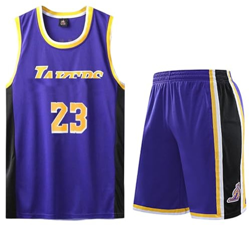 ZGHQHCDRH Completo Basket Bambino, Maglia Basket Ragazzo Kit, Canotta Basket e Pantaloncini, Set di Maglie per Bambini, Taglia: 28 (Altezza: 150-160 CM)