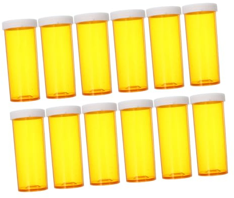 Ipetboom 12 Piezas Frascos De Plástico Para Medicamentos Con Tapas Organizador De Pastillas Para Viajes Envases Vacíos Para Pastillas Frascos De Farmacia Pastillero De Viaje