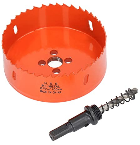 Cryfokt Scie Cloche Bimétallique Résistante aux Chocs HSS avec Support à Ressort, pour des Trous Précis dans le Métal Bois PVC, Pièces de Perceuse électrique (3-15/16(100mm))
