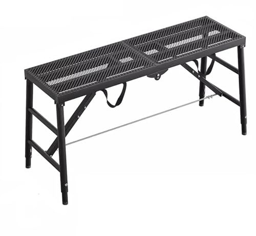 Scala pieghevole resistente per ponteggi, piattaforma di lavoro regolabile in acciaio, capacità 400 kg, sgabello per lavaggio auto, riparazione pittura, banco da lavoro portatile da 180 cm