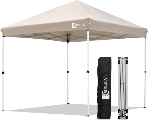 Sunula Pavillon 3x3 Wasserdicht Stabil Winterfest, Faltpavillon 3x3m mit Verdickten Röhren, Partyzelt Pavillion Klappbar für Camping Festival Party, Khaki