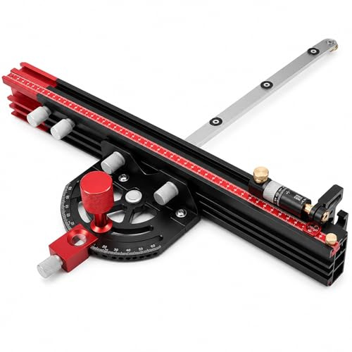 Table Saw Miter Gauge - Precision Miter Gauge, Standard T Slot 3/4, -60° to 60° Precision Angle Setting, 89cm Extendable Fence Fit, for Repeatable Angled Cuts, for Table Saw