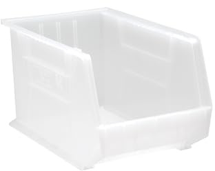 QUANTUM STORAGE SYSTEMS QUS260CL Ultra Stack & Hang Heavy Duty Part Organizer Clear Bins 18 L x 11 W x 10 H 4 Pack