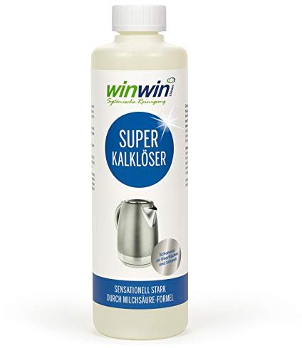 winwinCLEAN® Super Kalklöser Kalkentferner Extra Stark [500 ml] – Entkalker und Kalkreiniger Für Küche, Bad, Dusche, Küchengeräte – Antikalk Milchsäure-Formel | Ökologischer Kalklöser