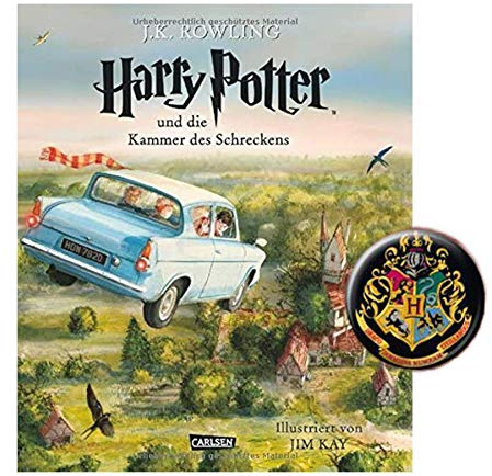 Carlsen Verlag SCHMUCKAUSGABE: Harry Potter und die Kammer des Schreckens + 1. original Harry Potter Button