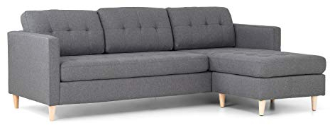 Dynamic24 Ecksofa Mars grau Stoffsofa Eckgarnitur Couchgarnitur Couch Sofa Wohnlandschaft