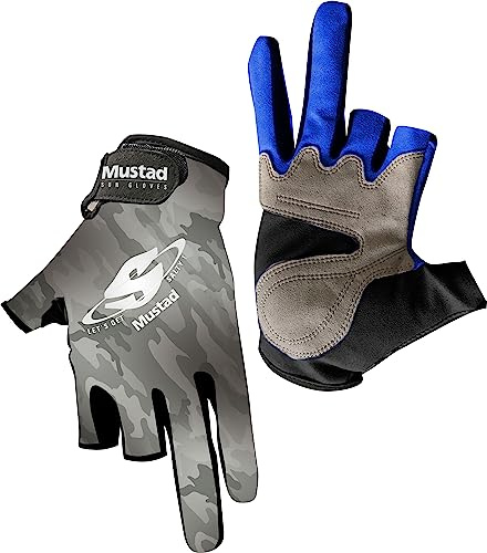 Mustad Sun Guanti 50 UPF | Blu/Nero/Grigio