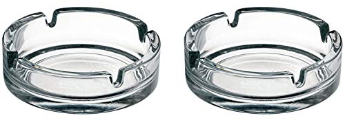 Topkapi 54046 XL Aschenbecher - XL Aschenbecher aus Glas Ø 14,5 cm, 2 Stück