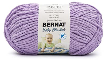 Bernat Baby Blanket BB Baby Lilac Yarn - 1 Pack of 10.5oz/300g - Polyester - #6 Super Bulky - 220 Yards - Knitting/Crochet