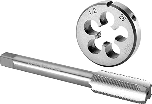 Burkit 1.3 cm-28 UNEF Gewindeschneider-Set rechts | 1/2 x 28 HSS Maschinengewindebohrer-Set, verwendet zum Schneiden oder Reparieren von Gewinden auf Metall.