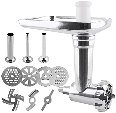 Joyparts MG-50 Meat Grinder Attachment ,Compatible with Cuisinart Stand Mixer SM-50 and SMD-50 Series(Stainless Steel Sausage stuffer Tubes)