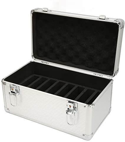 Estuche para Discos Duros, para Discos Duros de 3,5 Pulgadas, 10 bahías, Caja de Almacenamiento para Discos Duros, con Cierre de Seguridad, 1 Ranura para Herramientas, de ABS