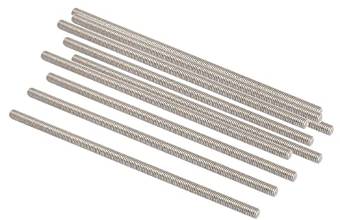 QUARKZMAN 10 Stück Vollgewindestangen M3 x 80mm Außengewindestange Silber | 304 Edelstahl, 0.5mm Steigung, für Bolzen und Klemmen und Aufhänger und U-Bolzen