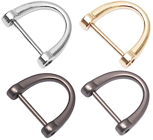 PLABBDPL D-Schnallen aus Metall 8Pcs, U-förmiger Hufeisenring, Zinklegierungs-D-Ringe, D-Ringe für Taschen- oder Brieftaschengriffe, Ersatztasche, Taschengriffverschlüsse, Handtaschenherstellung