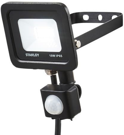 LITECRAFT Stanley 10 Watt Floodlight Slimline IP65 LED with PIR Motion Sensor - Black