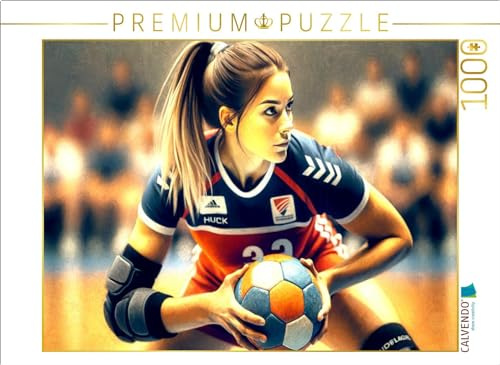 Puzzle · Damen Handball: Fokussierte Intensität | Im Bann des Spiels: Konzentration trifft Kraft · 1000 Teile · Lege-Größe 64 × 48 cm · CALVENDO Puzzle