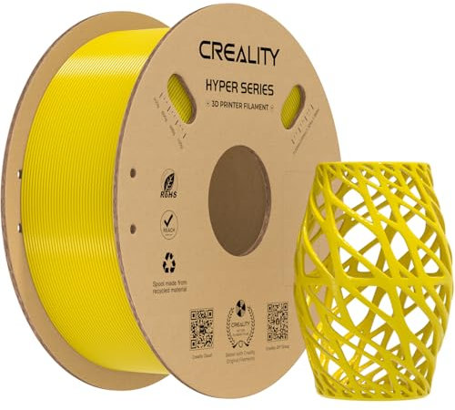 Creality Hyper PETG Filament 1,75mm (Gelb), 2024 Neues 1kg 3D-Drucker Filament PETG Hochgeschwindigkeit, 3D-Druckmaterialien für die Meisten 3D-Drucker K1/ K1 MAX/ K1C (1kg/ Spule)