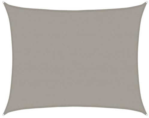 vidaXL Vela Parasole 160 g/m² Rettangolare Grigio Chiaro 6x8 m in HDPE, Vela ombreggiante, Ombra da Patio, tettoia ombreggiante, Vela da Giardino