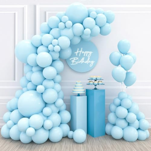 Luftballons Blau 110 Stück, Blaue Ballon Girlande, Latex Blaue Party Ballons für Geburtstag Party, Baby Shower, Hochzeit, Babyparty, Jubiläum Dekoration, Geburtstagsfeier(Blau Ballons 18/12/10/5 Zoll)