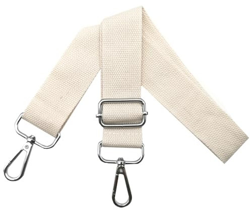 Taschengurte zum Wechseln Schultergurt Tasche - Taschengurt Verstellbar Breit 3.8cm mit Silber Karabiner, Tragegurt für Handtaschen Damen Taschenband, Umhängegurt Taschen, Beige, Q12