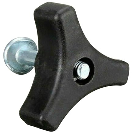 Rasenmähergriffschraube und Mutter – Dreiecksknopf, Flügelmutter und Schraube, Ersatz-Mutter, rostfreies Rasenmäher-Zubehör, schwarze Gartengeräte, kompatibel mit den meisten Rasenmähern, ABS, Metall