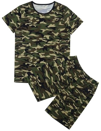 Ensemble Camouflage Enfant Garcon Fille 1-14 ans Ete Tailleur 2 Pieces Tee Shirt Manche Courte Et Short Ado Fille Garcon Chic Ample Confortable Fashion Casual Vacances Sport (9-10 ans, Camouflage)