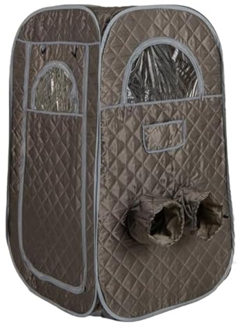 GOPLUS Tienda de Sauna Portátil de Vapor, Sauna para 1 o 2 Personas con Generador de Vapor de 1000W y 3L, Silla Plegable, Temporizador, Control Remoto, Sauna Corporal Completa (Gris Plata)