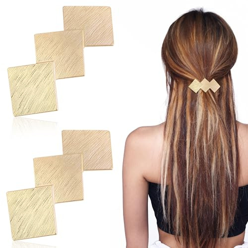 2 Stück Französische Haarspangen Damen Haarspange Gold Dutt Haarspange | Metall Haarhalter Clips Dekorativer Haarschmuck Minimalistisch für Frauen, Mädchen und Tägliche Frisuren