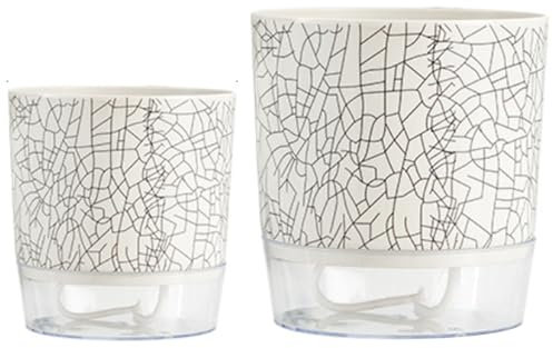 Planta autónoma de planta 2pcs Plantador automático 4.3 '' ＆ 5.5 '' macetas autónoma con macetas de planta interior de depósito profundo para planta de araña, orquídea, estilo violeta africano 2