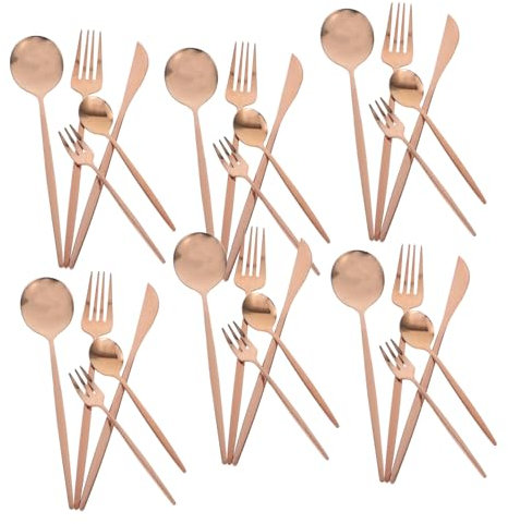 iplusmile 30piezas Cubiertos Acero Inoxidable Completo Para Comedor Moderno Para Celebraciones y Navidad