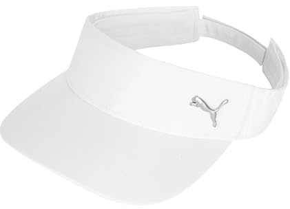 PUMA Women's Opal Adjustable Visor, White/Silver, One Size