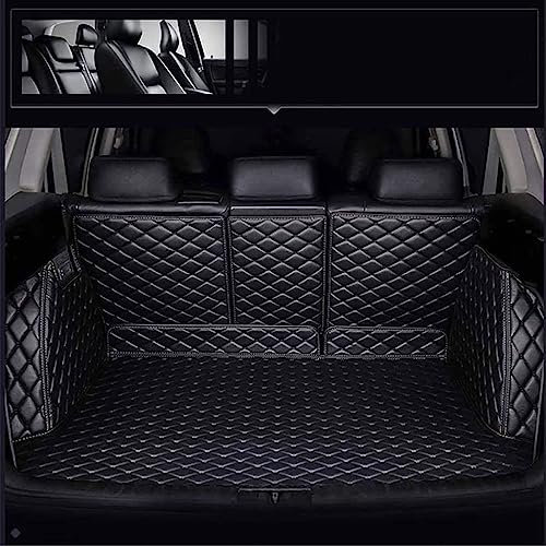 Allwetter schützen Auto Kofferraum Matte für VW Golf 7 Variant/Golf 7 Variant Alltrack/Golf Variant R R-Line,Leder Kofferraum Schutz Matte teppiche fracht tablett,B-Black
