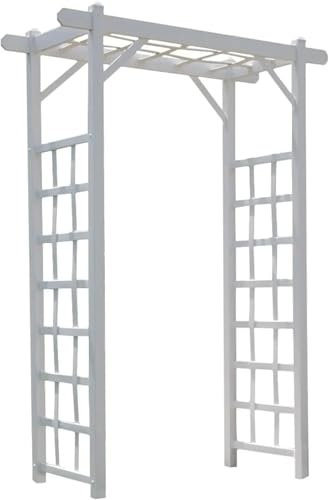 XUWEWI Arche Jardin Arche de Jardin en PVC de 57 x 85 Pouces, Cadre en Treillis extérieur décoratif ou Treillis for Plantes grimpantes, Blanc Arche De Rosiers Vigne