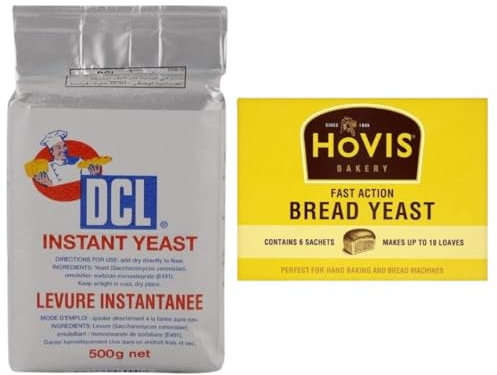 Fast Action Bread Yeast Sachets 7g x 6 & DCL Instant Dry Yeast 500g for Baking - Quick Rise Yeast for Bread Machine, Pizza Dough, Homemade Bread & Buns