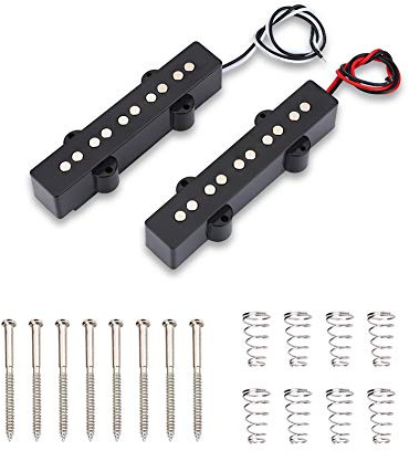 MUNEFE Bass Tonabnehmer, Open -Style -Hals -Brücken -Tonabnehmer, Magnete Plastik Humbucker Pickup für 5 Saiten Jazz Bass Elektrische Bassgitarrenteil Teil