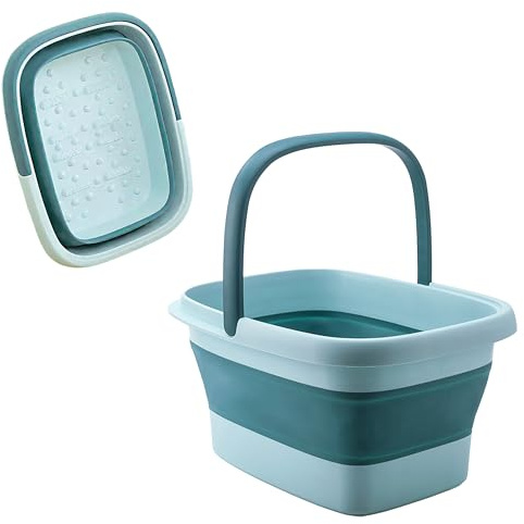 Pediluvio pieghevole, 54 nodi massaggianti, 8 set di rulli massaggianti, migliora la circolazione sanguigna, massaggiatore portatile per la cura dei piedi