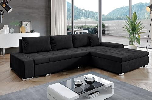 AXLIVING Eckcouch mit Bettfunktion Tunceli Anthrazit - 297 cm breit