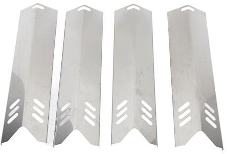 plplaaoo Adjustable Grill Heat Plates Stainless Steel Oven Burner Covers BBQ Gas Grill Deflector Plates Heat Tent for Outdoor Cooking Camping Picnics Set of 4