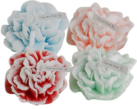 UKCOCO 4pièces Bougies Parfumées Forme De Fleur Lot De Bougies Fleuries Décoration Intérieure Avec Senteurs Relaxantes