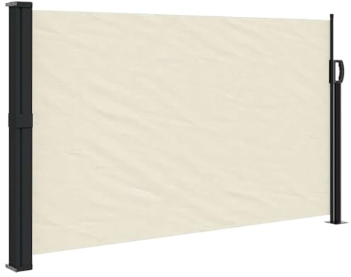 Gecheer Tenda da sole laterale retrattile, schermo privacy per balcone e terrazzo, 120x500 cm, poliestere con rivestimento PU, protezione UV e vento, per giardino, patio e ufficio