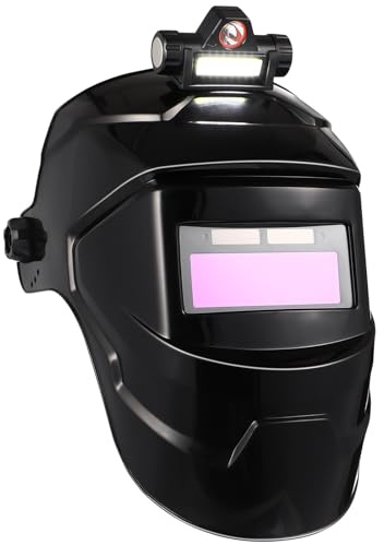 PACKOVE Solar Powered Welding Helmet Hood with Auto Darkening Lens, Head-Mounted Welder Mask Suitable for Grinding and Welding Work