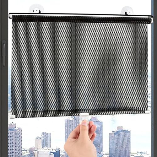 75x125cm Tenda a rullo con ventosa per finestre Tenda oscurante protezione solare senza fori Tende Oscurante Protezione termica Retrattile,per cucina,Auto,Bagno,ufficio e veranda