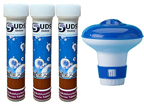 SUDS-ONLINE Chlorine Floating Dispenser with 30 x 20g Tablets for Pools Spa Hot Tub
