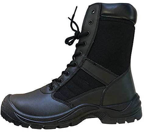 AMDL Chaussure de sécurité Homme Haute ISO20345 avec Fermeture latérale et Coque de Protection Ideal Ranger Agent de sécurité 45