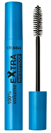 deBBY, 100% Volume Extra Waterproof, Mascara Volumizzante Resistente all'Aqua, Effetto Ciglia Moltiplicate, Maxi Applicatore per un Finish senza Grumi, Zero Sbavature, 14.5 ml