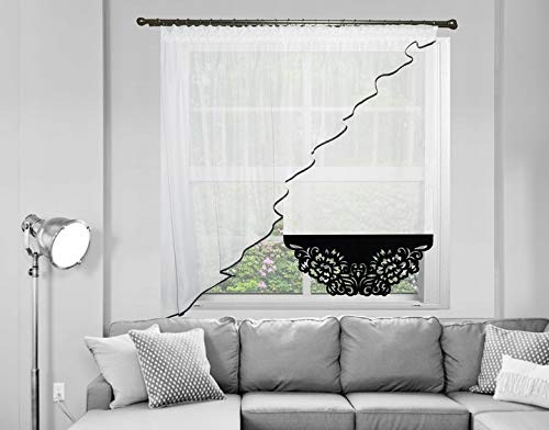 TOP Fertig-Gardine aus Voile Top Design Schöne Küche-Gardine mit Kräuselband AG48 Modern (Muster 2)