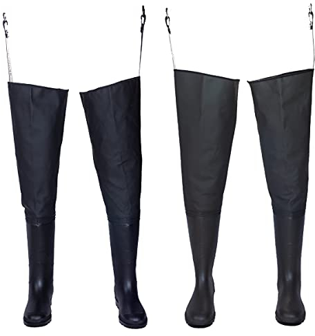 3Kamido® Watstiefel Classic, SCHWARZ und GRÜN Serie 680, Anglerhose Standard, Fischerhose Teichhose Hochwasserhose (Grün, 45)