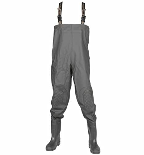 Nash - Pantalones de pesca impermeables para hombre - Botas de pesca para pescadores de carpas con rodillas reforzadas - Pantalones de pesca con tirantes, verde, 42 EU