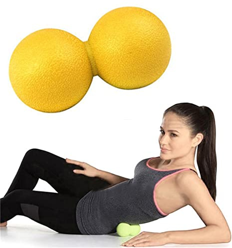 Bola de masaje de maní, masajeador de rodillo de doble lacrosse de maní, bola de masaje muscular de punto de gatillo profundo, bola de masaje muscular, liberación miofascial, relajador de nudo